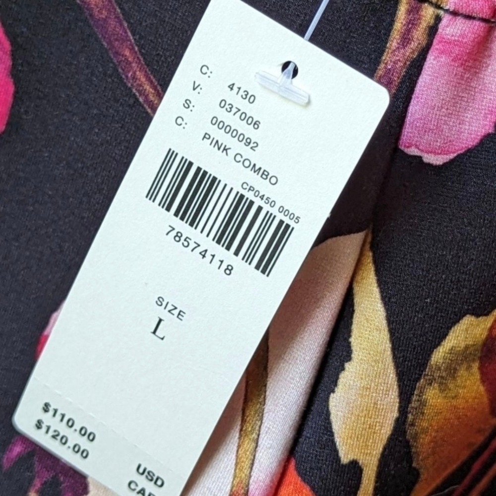 Anthropologie Floral Jumpsuit Open Back Fitted Stretch Sz L NWT - Picture 9 of 16